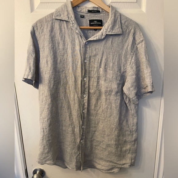 Rodd & Gunn Other - Mens Rodd&Gunn 100% Linen sports fit short sleeve button  down shirt size XL